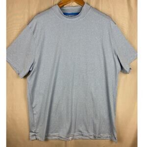 Nike TW Tiger Woods Mock Neck Golf Shirt Mens sz XL BQ6724 Blue/White Stripes